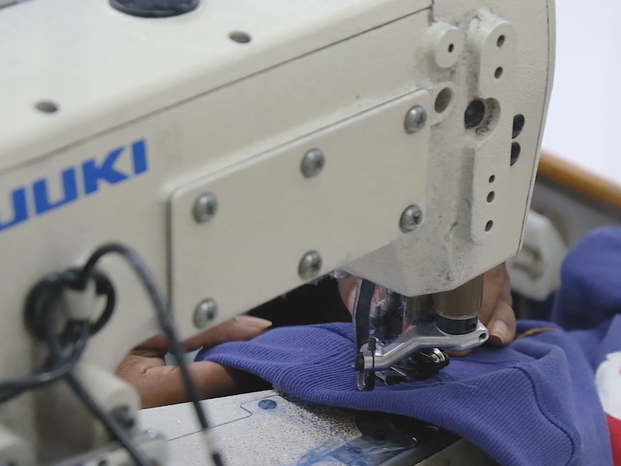 Sewing lines on the production floor